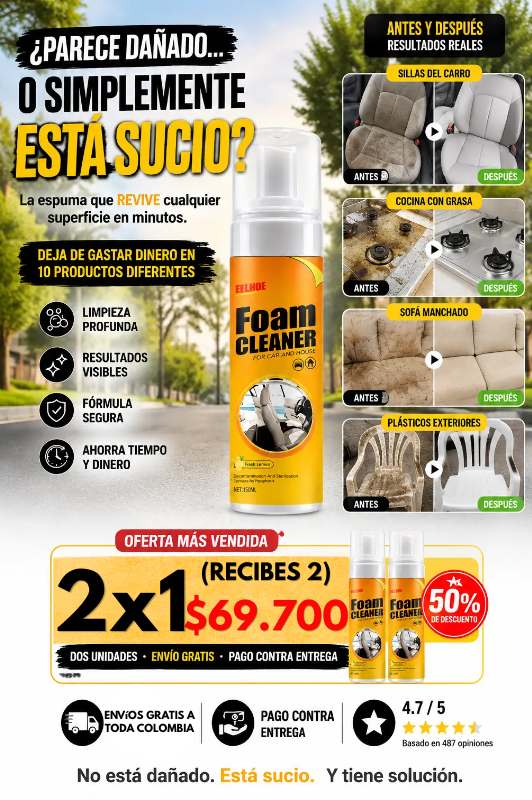 Foam Cleaner™ | Limpiador en Espuma Multiusos ✅